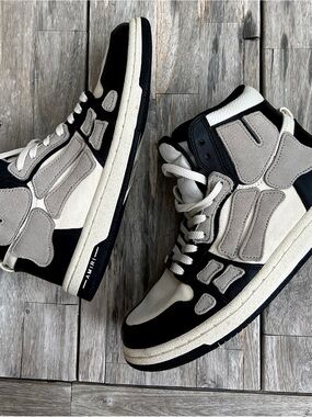 Amiri Women's 2023 Skel Top High 'Black Alabaster' Sneakers